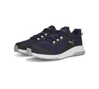 Puma Men's Fusion Grip Extra Wide Golf Shoe, Navy Silver-Quiet Shade, 7.5