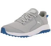 PUMA Men's Fusion Grip Golf Shoe, Flat Light Gray Silver Team Royal, 6 UK
