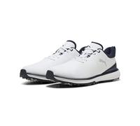 PUMA Mens Fusion Grip ST Spiked Golf Shoes White- Silver 9 UK