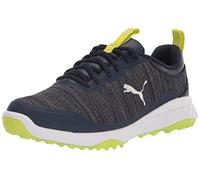 PUMA Men's Fusion Pro Golf Shoe, Peacoat Silver-limepunch, 8 UK