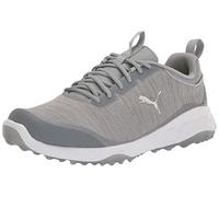 PUMA Men's Fusion Pro Golf Shoe, Quarry Silver Red Blast, 11 UK