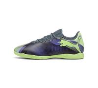 PUMA Men's Future 7 Play Indoor Trainer Soccer Shoe Sneaker, Gray Skies-Elektro Purple-Fizzy Apple White, 10.5 UK