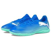 PUMA Men's Future 7 Play Indoor Trainer Soccer Shoe Sneaker, Hyperlink Blue-mint-puma White, 11