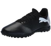 PUMA Men's Future 7 Play Turf Trainer Soccer Cleats Sneaker, Black/White, 11 UK