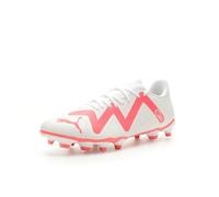PUMA Men's Future Play Firm Artificial Ground Sneaker, Puma White-fire Orchid, 12