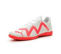 PUMA Men's Future Play Indoor Trainer Soccer Shoes, White-Fire Orchid, 12.5, 11.5 UK