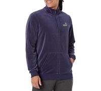 PUMA Men's Gold Trimmed Velour Track Jacket, Puma Navy, XL