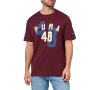 Puma Mens Graphic T-Shirt (Available in Big and Tall Sizes), Ruby Shimmer Double Up Ah25, XL