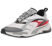 PUMA Men's Gs-Fast Golf Shoe, White-high Rise-high Risk Red, 7.5 UK