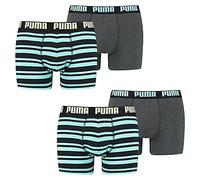 PUMA Men's Heritage Stripe Boxer 4P, Blue Black, M