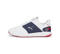 PUMA Men's Ignite Elevate Disc Golf Shoe, White Silver Navy, 10.5 UK