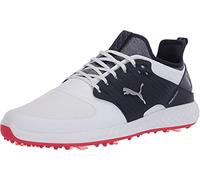 PUMA Men's Ignite Pwradapt Caged Golf Shoes, White Silver Peacoat, 7 UK