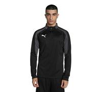 PUMA Mens individualLIGA Quarter-Zip Long Sleeve Sports Top Black Size S