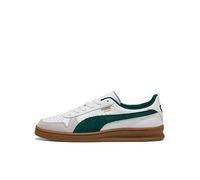 Puma Indoor Leather Trainers White/Dark Myrtle - Sneakers, Retro 80s Classics