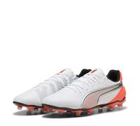 Puma Mens King Match 5 Firm Ground Football Boots in White/Red - Size UK 10.5