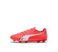 PUMA Unisex King Match FG/AG Soccer Shoe, Glowing RED White-RED FIRE, 9 UK
