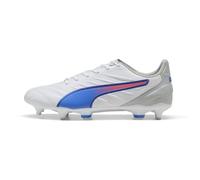PUMA Men's King PRO MxSG Sneaker, White-BLUEMAZING-Flat Light Gray, 7.5 UK
