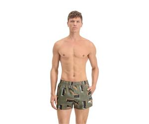 PUMA Men's Logo Print Shorts Board, Moss Green Combo, Large