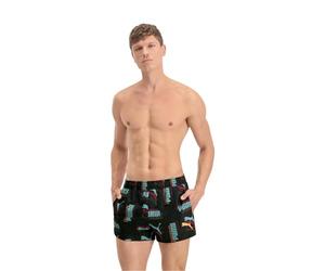 PUMA Mens Logo Print Swim Shorts Black Combo S