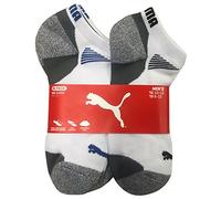 PUMA Mens Low Cut All Sport No Show Socks 6-Pair stock size 10-13 shoe size 6-12, White/Grey