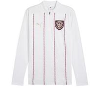 PUMA Mens Manchester City Pre Match Quarter Zip Drill Top White/Jasper S