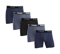 Puma Men's Microfiber Boxer Brief, 5-pack (Large, Blue, Gray and Black)