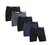 Puma Men's Microfiber Boxer Brief, 5-pack, Blue Gray and Black, XL