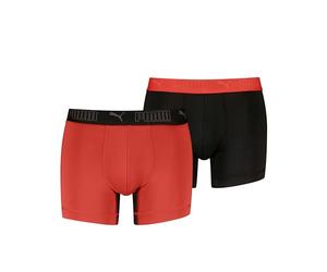 PUMA Men's Microfiber Boxers, Black/Various Logo Colours, L (Pack of 2), Black/Various Logo Colors, L