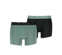 PUMA Men's Microfiber Boxers, Green/Black, XL (Pack of 2)