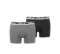 PUMA Men's Multi Logo Boxer Briefs, Grey Mélang, L, Grey Mélange, L