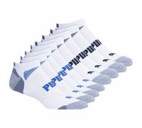 Puma Men's No show Sport Socks Moisture Control Arch Support 8 Pair Extended Size - Shoe Size 12-16 White