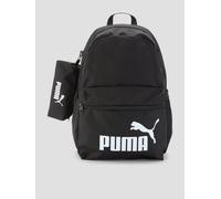 Puma Mens Phase 20L Two-Way Zip Pocketed Backpack Set, Black, Men Black
