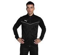 PUMA Mens Poly Jacket SWEATSHIRT TEAMRISE TRAINING HALF ZIP BLACK, Puma Black-Puma White, L EU