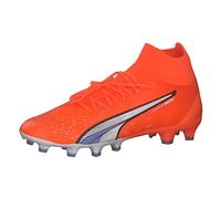 PUMA Men's PRO FG/AG Soccer Shoe, Ultra Orange White-Blue Glimmer, 12 UK