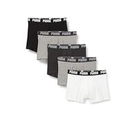 PUMA Men's Puma Basic Men's (Pack of 5) Boxer briefs, White/Black/Grey, L UK