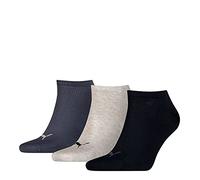 PUMA Unisex Plain Sneaker Trainer Socks 3 Pack, Dark Blue, size 12-14