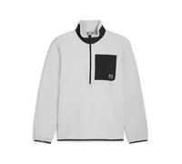 PUMA Mens Quarter-Zip Fleece Golf Top - Gray M