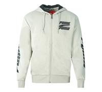 Puma Mens Rebel Bold Zip Grey Hoodie Cotton - Size Medium