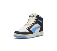 PUMA Men's Rebound Layup Mid Shoes Sneaker, Black-Team Light Blue-Frosted Ivory, 10 UK