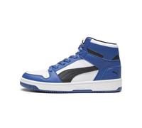 PUMA Men's Rebound Layup Synthetic Leather Sneaker, White Black-Clyde Royal, 11
