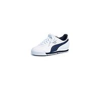 PUMA Men's Roma Sneaker, Basic White-New Navy, 3.5 UK
