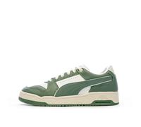 PUMA Men's Slipstream Lo Vintage Leather Trainers, White/Eucalyptus