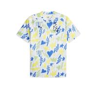 Puma Men's Soccer Neymar Jr Ins. Jersey - 100% Recycled Material, Regular Fit, All-Over Print Graphic, White, Medium