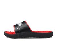 PUMA Men's Softride Massage Slide Sandal Black White-High Risk Red 10