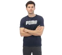 Puma Mens Sportstyle Logo T-Shirt in Navy Cotton - Size Small