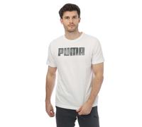 Puma Mens Sportstyle Logo T-Shirt in White Cotton - Size Large