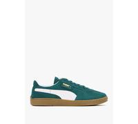 PUMA Men's Super Team Cold Green Puma White Suede Trainers Mens Shoe Size: 10, Colour: Green Fabric