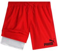 PUMA Mens Swim Trunks - Quick Dry Athletic Performance 8" Inseam Swimming Trunks for Men with Mesh Compression Liner, Red, M