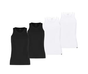 Puma Men's Tank Top, 4 Pack - Basic, Undershirt, Round Neck, Single Jersey
