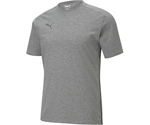 PUMA mens teamCUP Casuals Tee Shirt, Medium Gray Heather-smoked Pearl, L